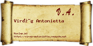 Virág Antonietta névjegykártya